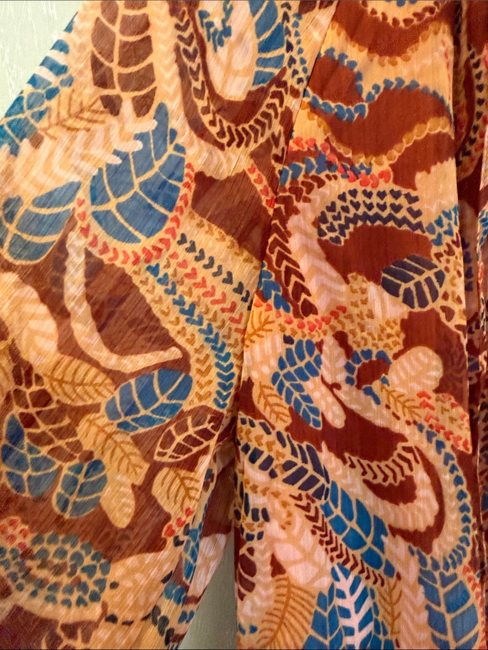 Philosophy Rust Multi-Color Printed Peasant Blouse - Picture 3 of 5